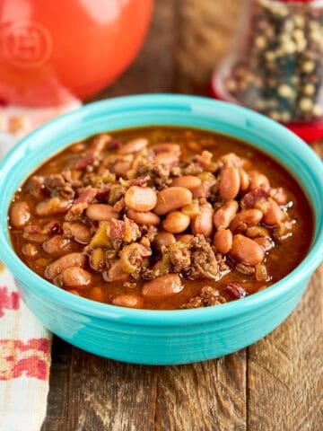 A bowl of Instant Pot Cowboy Beans