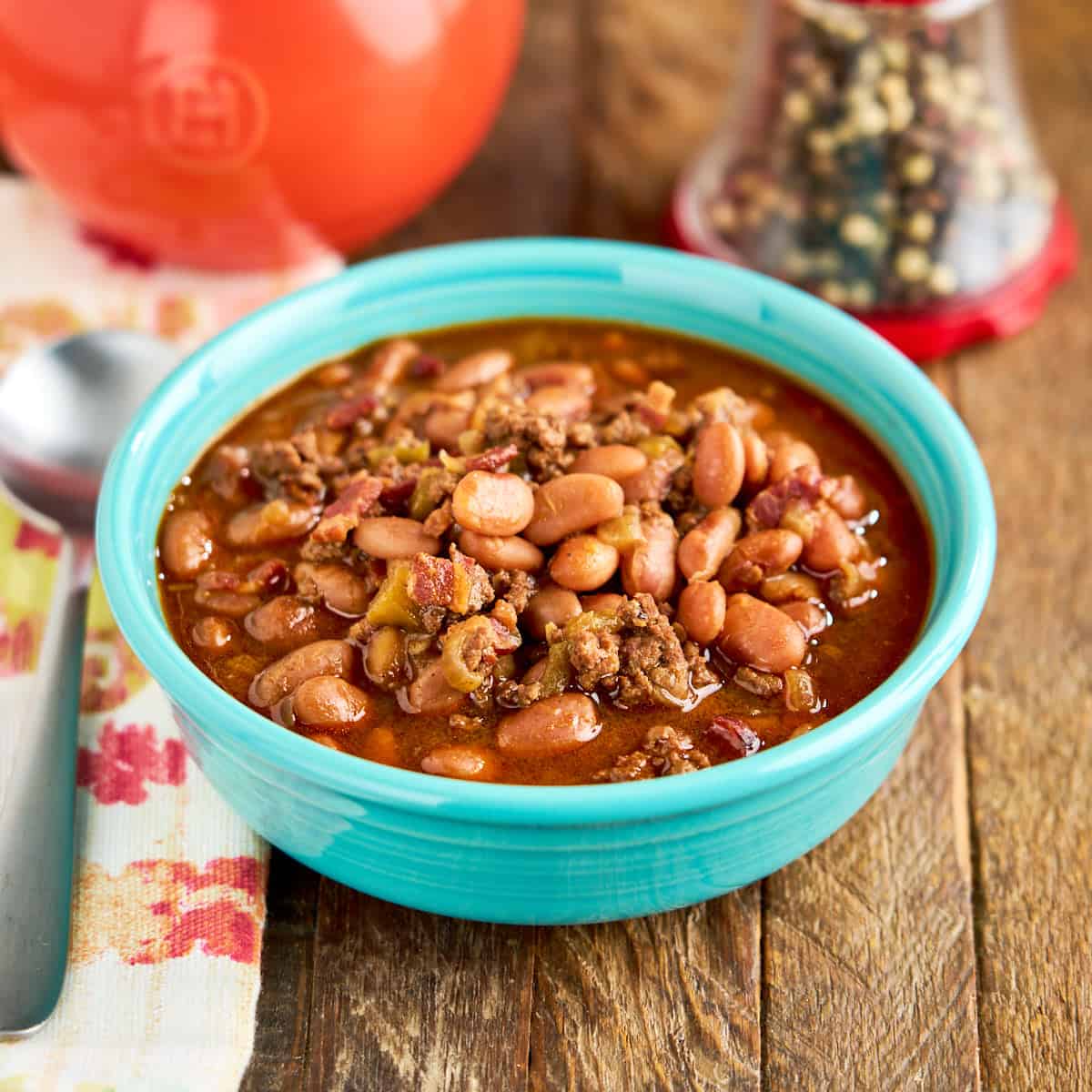 A bowl of Instant Pot Cowboy Beans