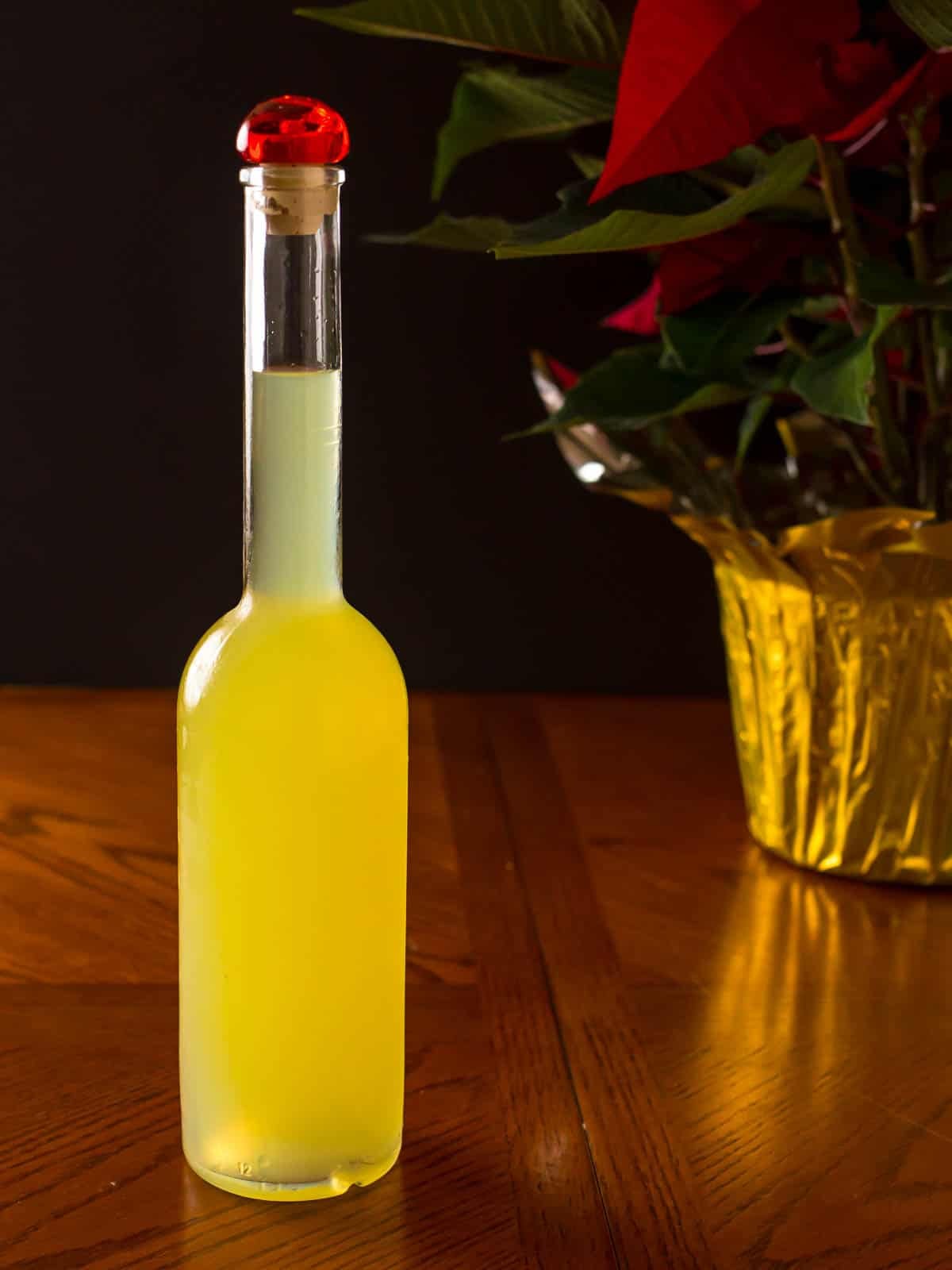 A fancy bottle of sous vide limoncello