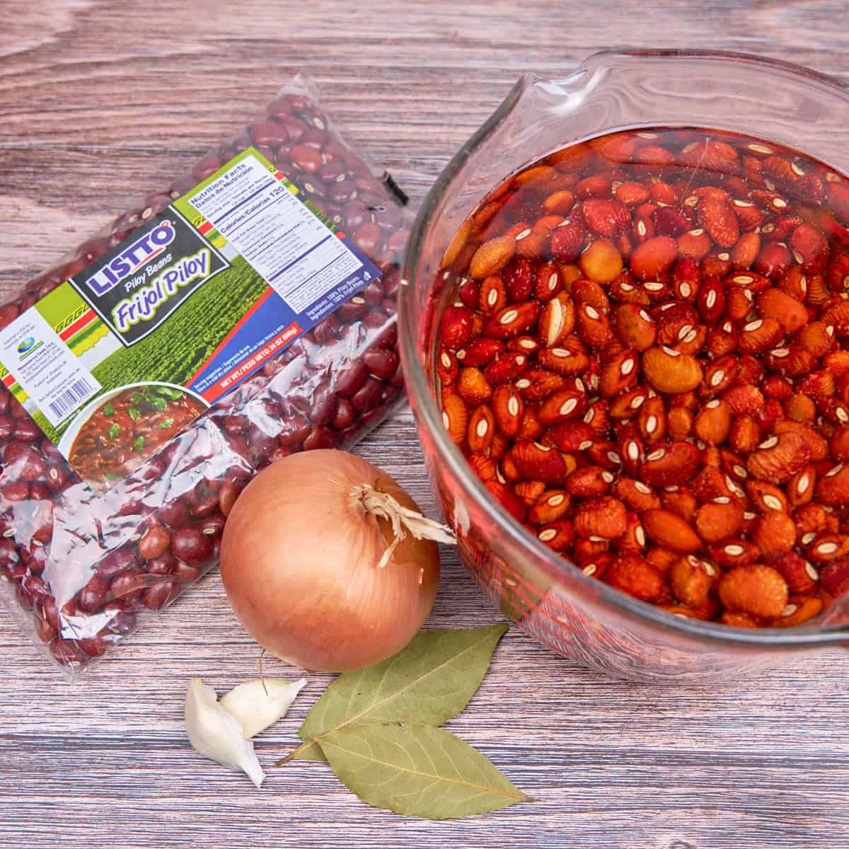 Ingredients for Instant Pot Piloy beans - and soaking the beans