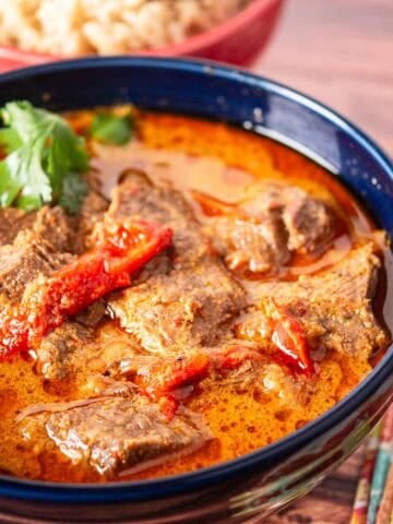 A bowl of Thai Red Beef Curry