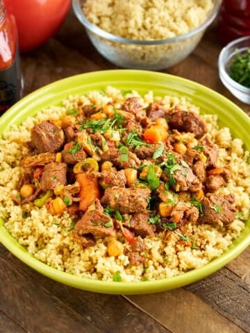Instant Pot Lamb Tagine on a bed of cousous