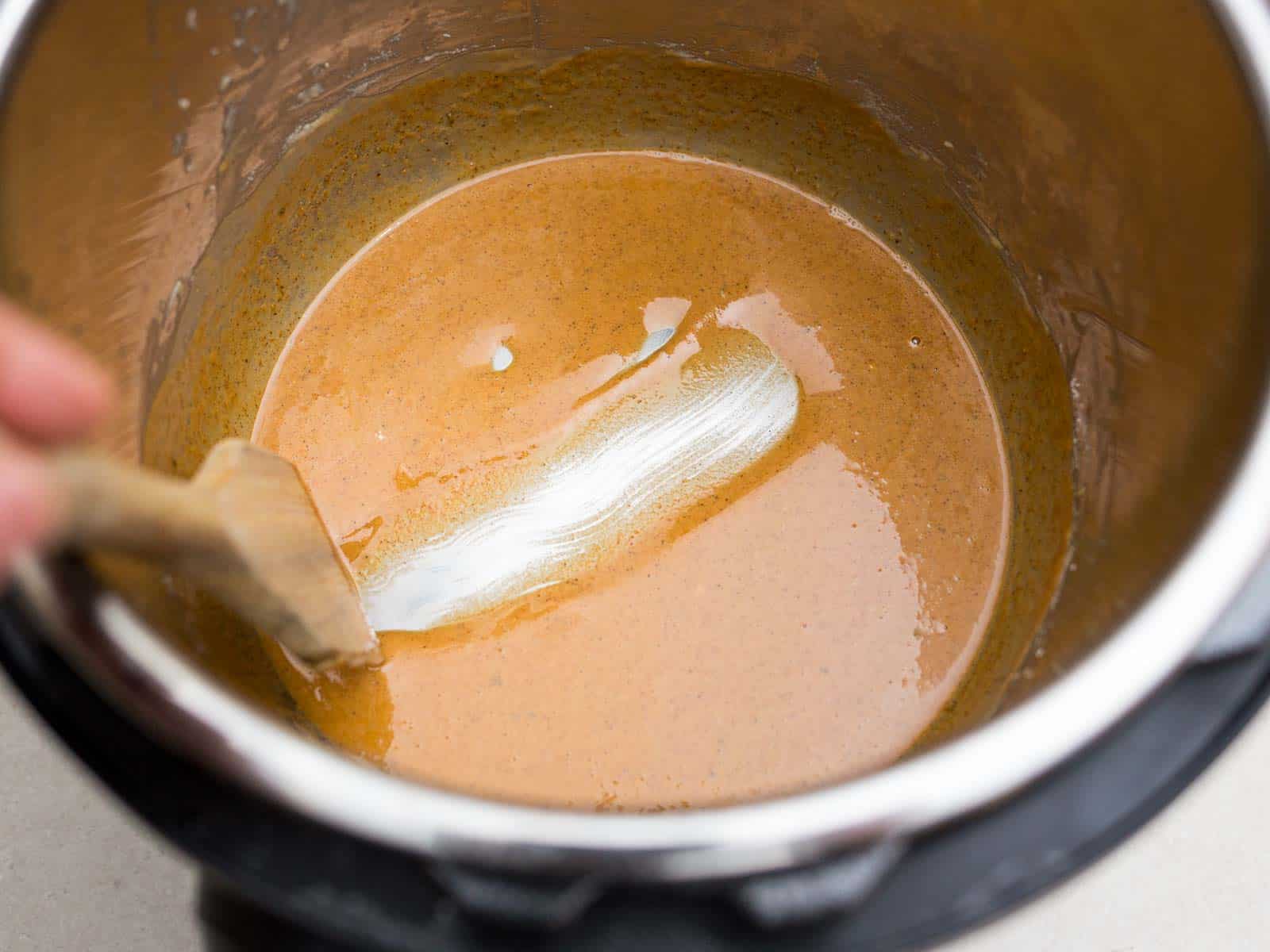 Peanut-butter brown roux in an Instant Pot