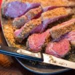 Sous Vide rack of lamb sliced into chops