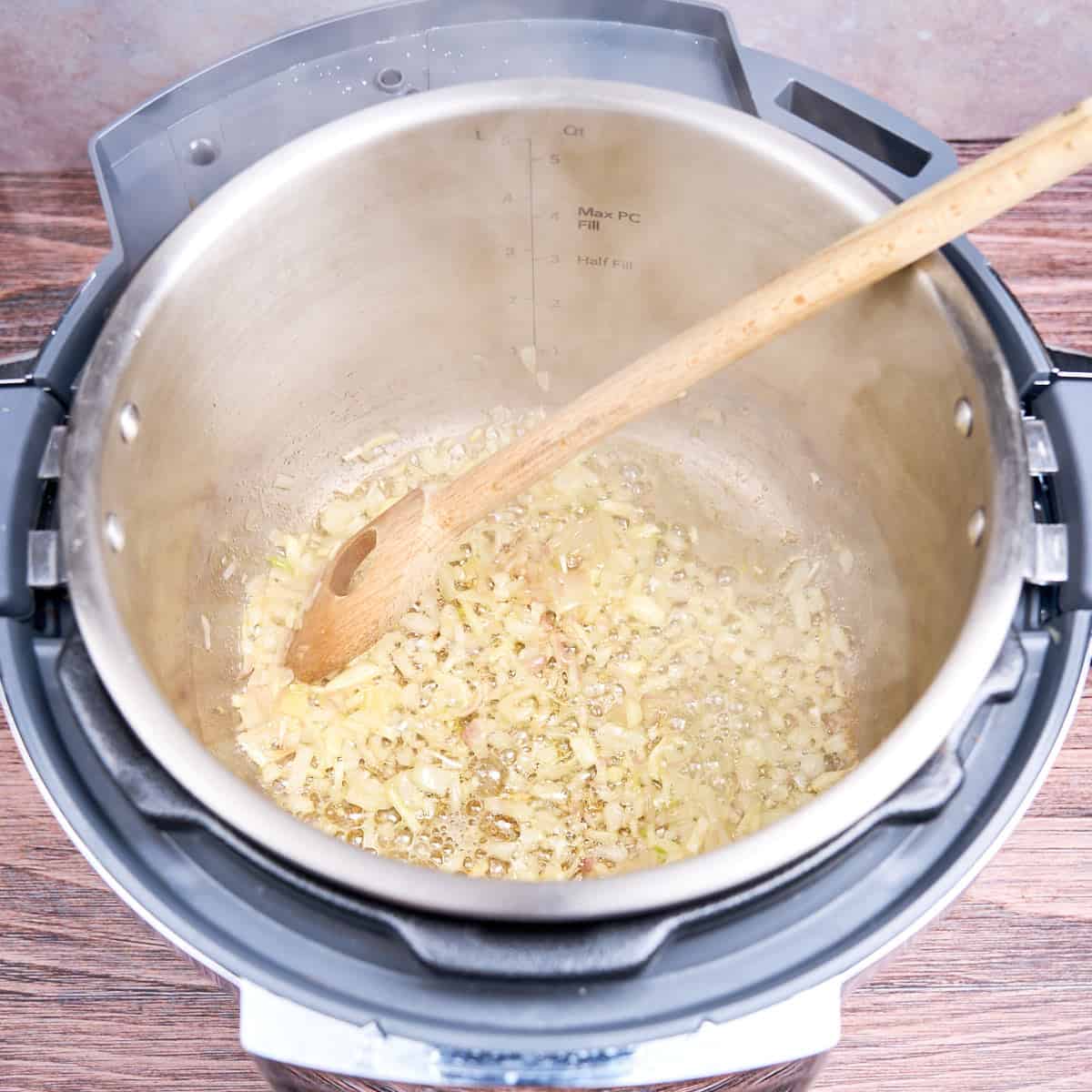 Sauteing shallots and garlic in an Instant Pot