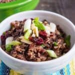 A bowl of Instant Pot Brown and Wild Rice Pilaf