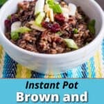 A bowl of Instant Pot Brown and Wild Rice Pilaf