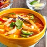 A bowl of Instant Pot Tortilla Soup