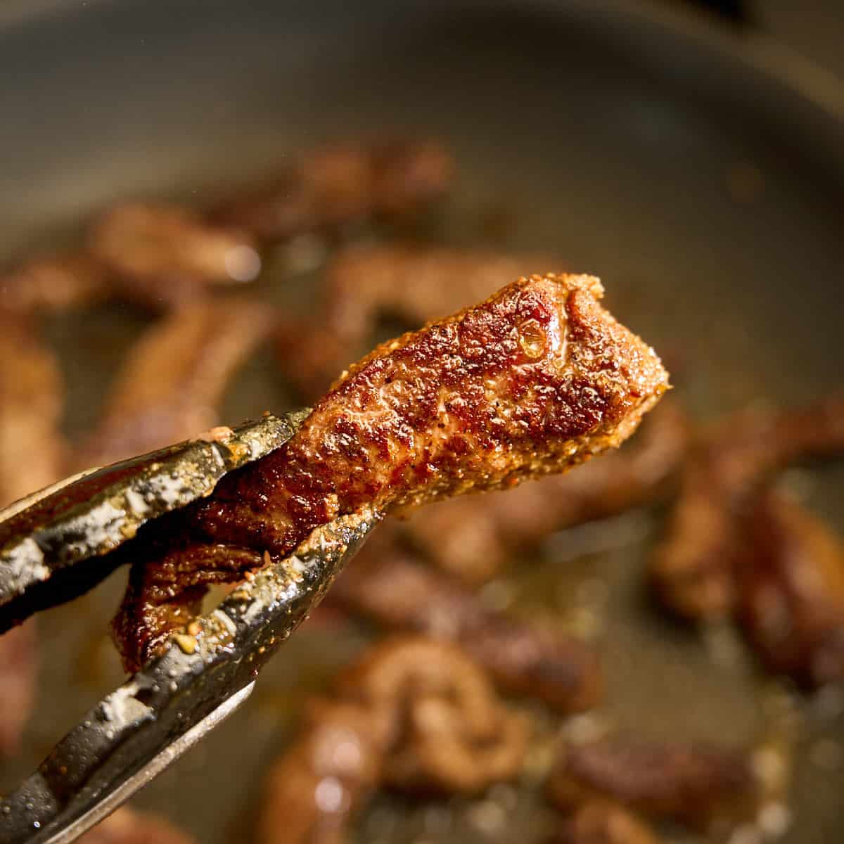Browned fajita beef