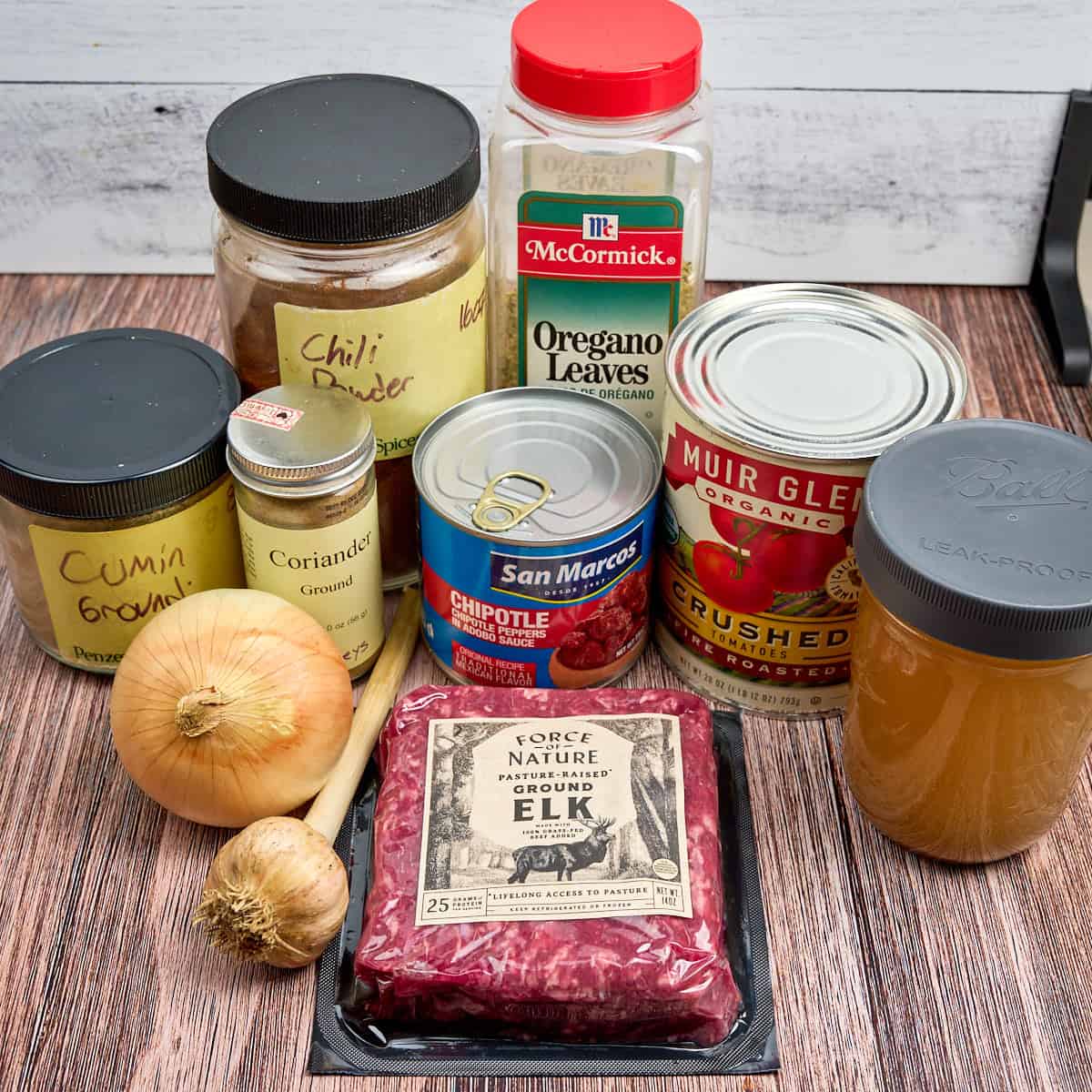 Ingredients for Instant Pot Elk Chili