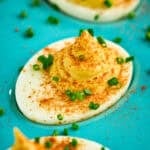 Aioli Deviled Eggs on a platter