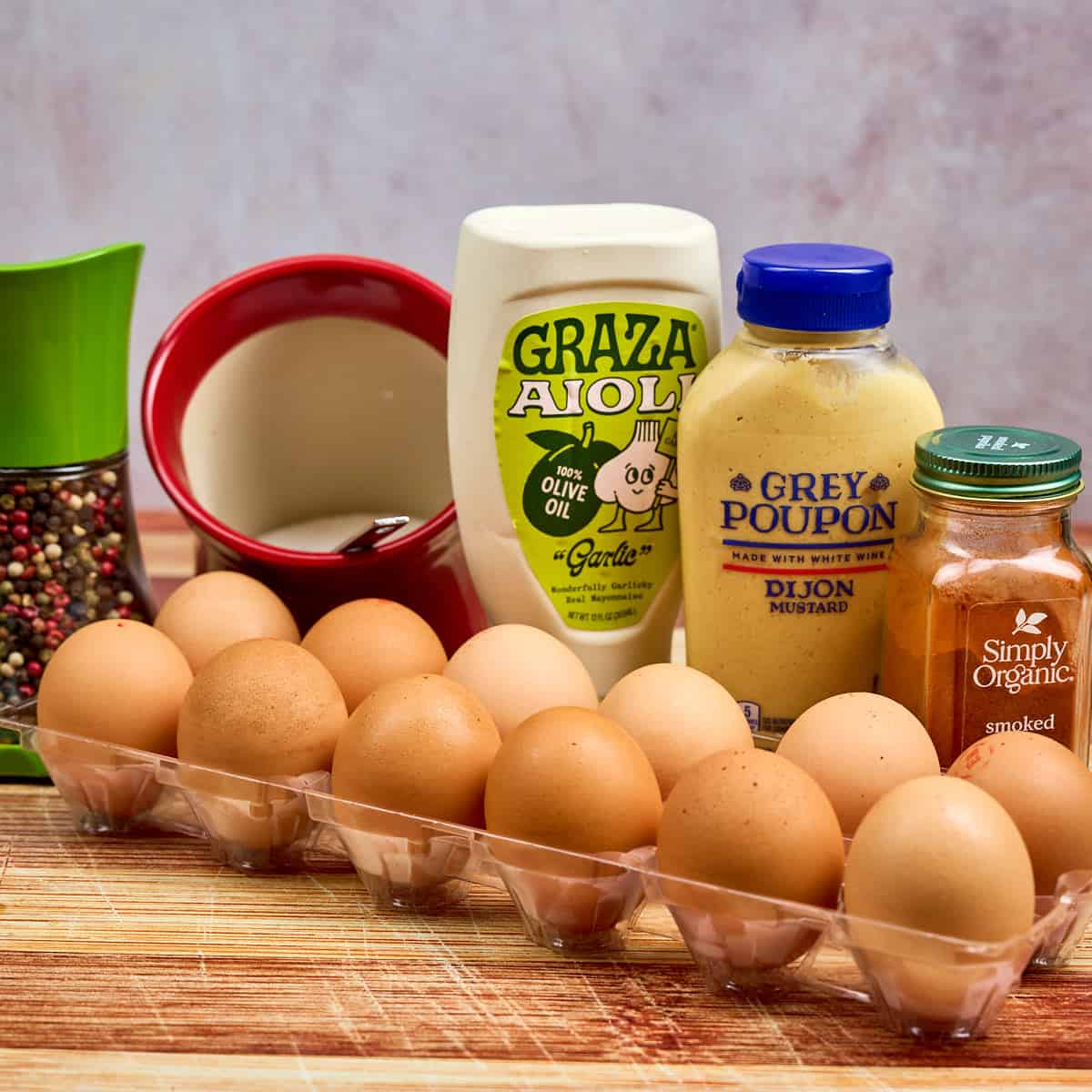 Ingredients for Aioli Deviled Eggs