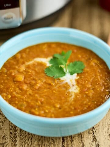 Bowl of Curry Red Lentil Soup