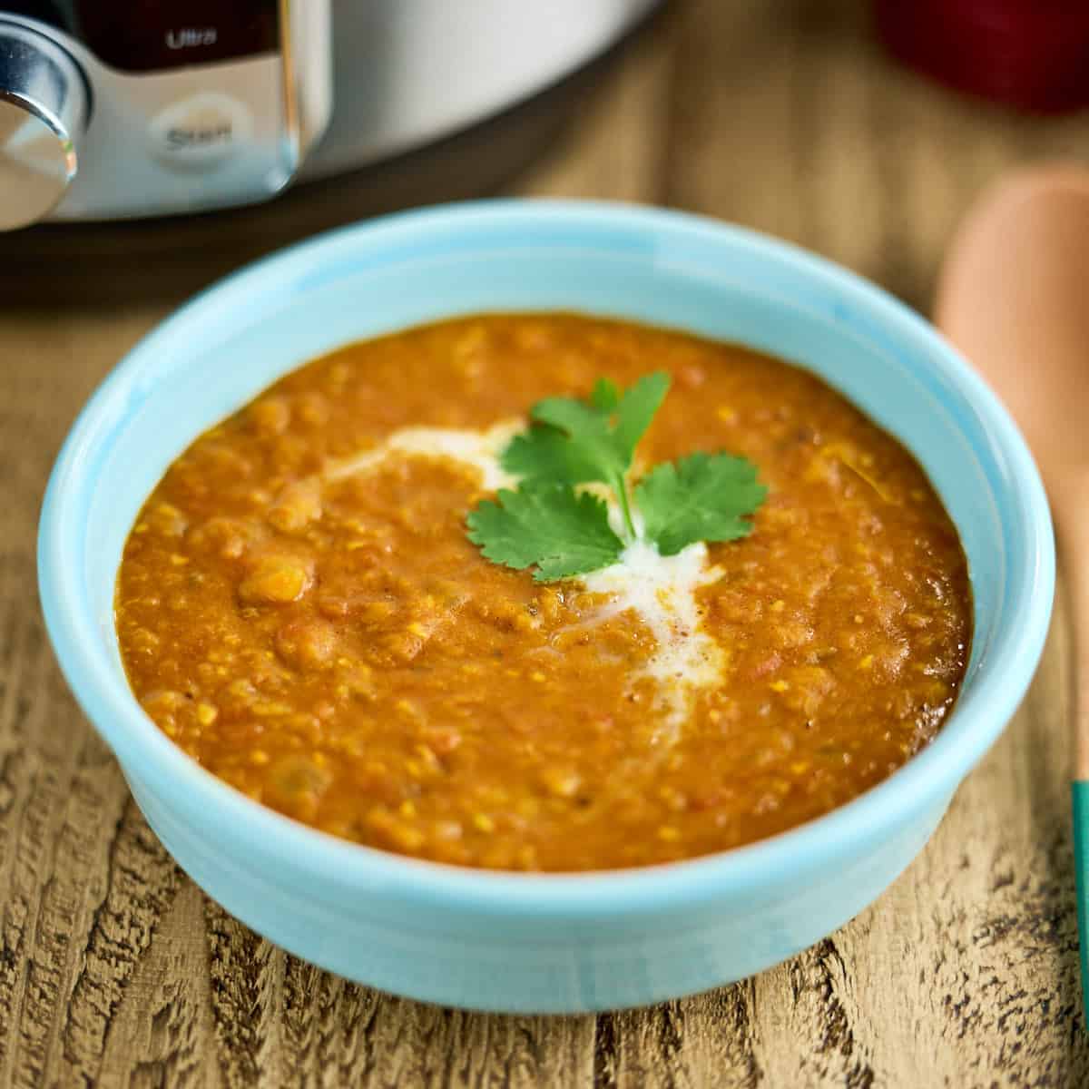 Bowl of Curry Red Lentil Soup