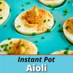 Aioli Deviled Eggs on a platter
