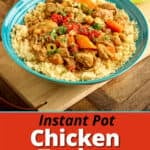 A bowl of Instant Pot Chicken Tagine