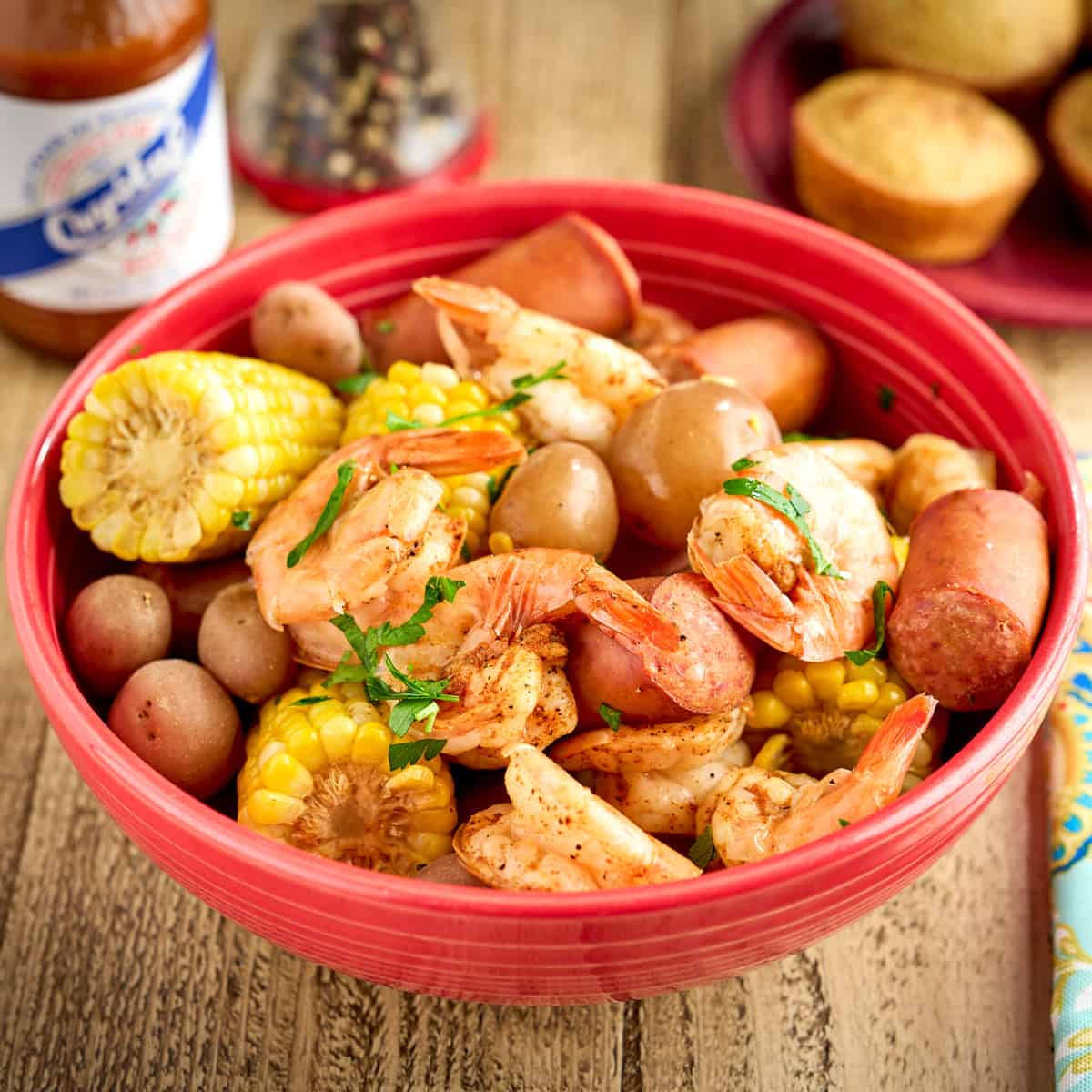A bowl of Shrimp Boil
