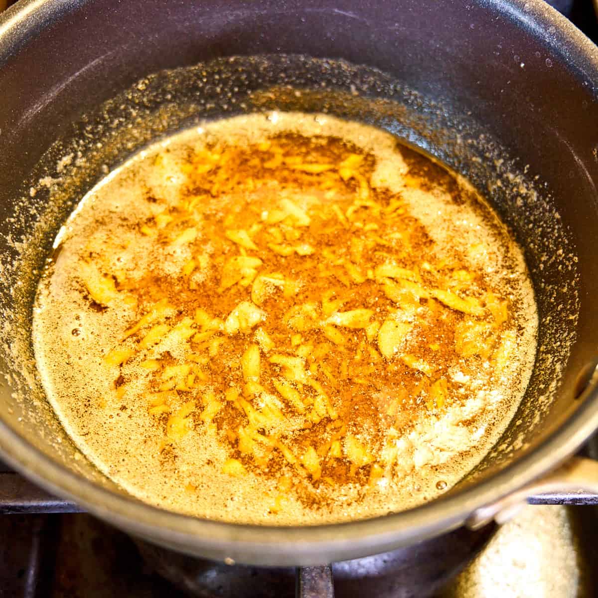 Melting garlic butter